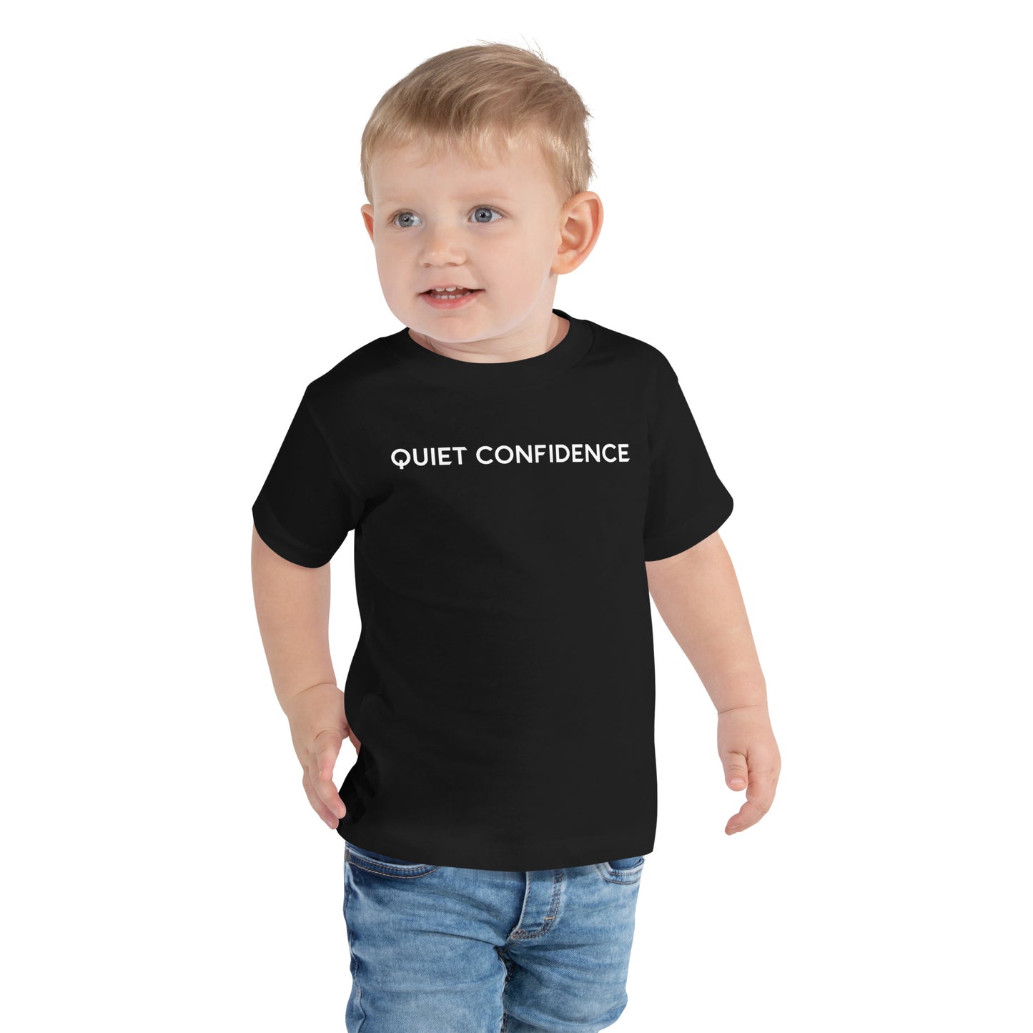 Toddler Short Sleeve Tee - QUIET CONFIDENCE OG Logo Gold backing