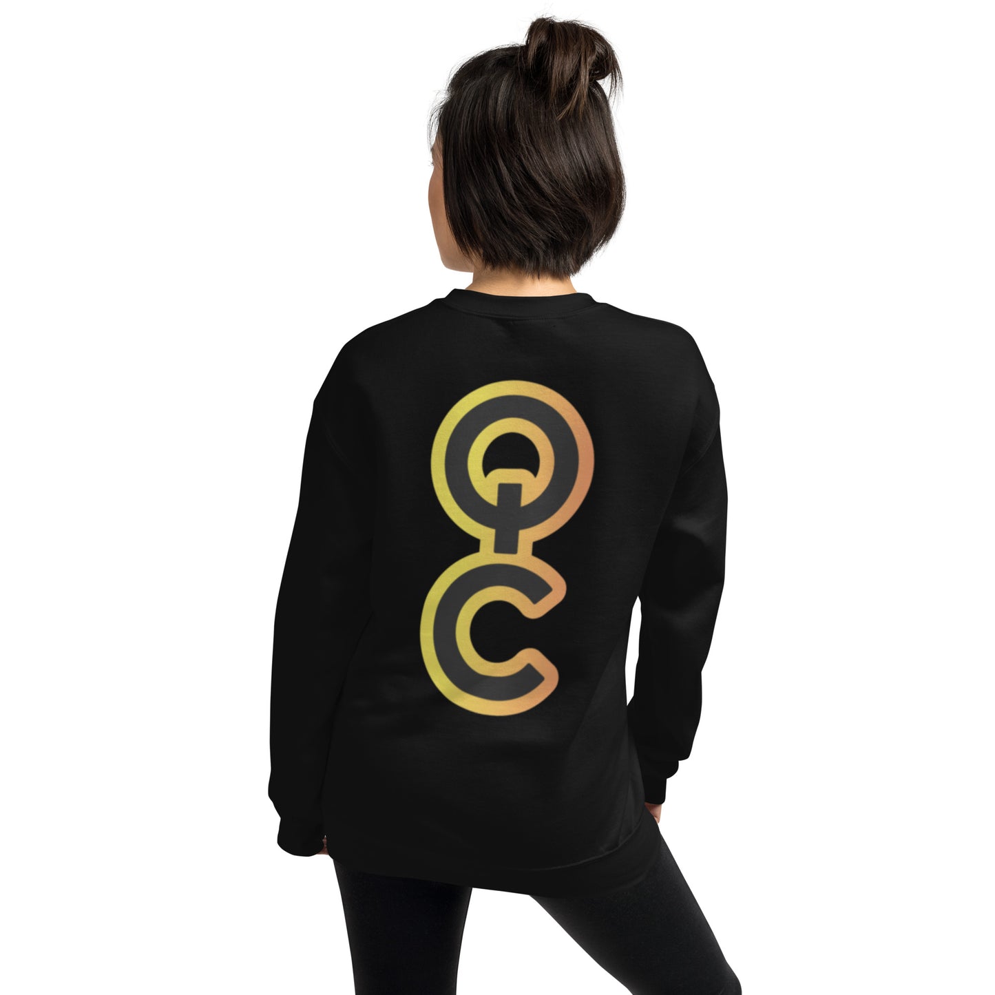 Crew Neck Black Sweatshirt with Gold QUIET CONFIDENCE logo on back (Unisex)