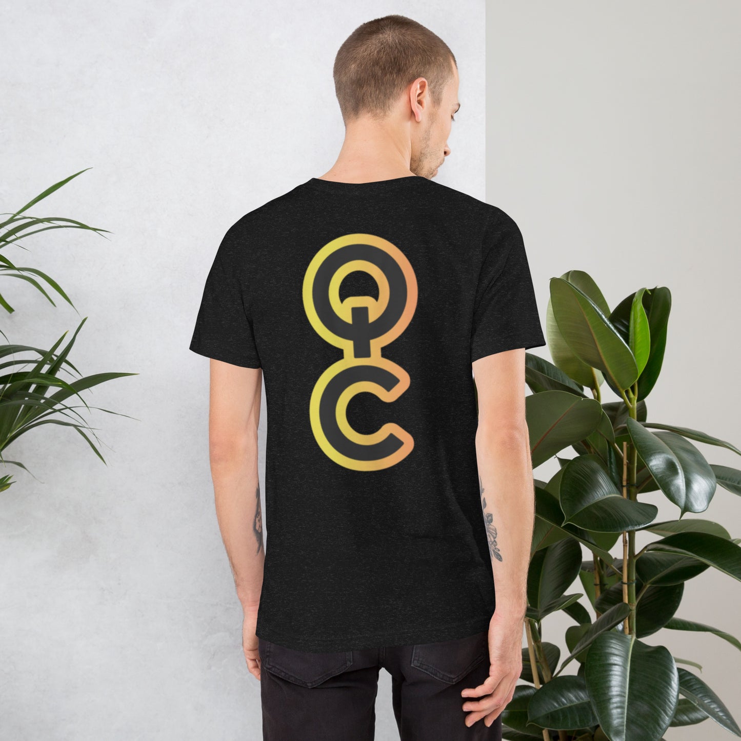 Black Short Sleeve T-shirt with GOLD QUIET CONFIDENCE OG LOGO (Unisex)