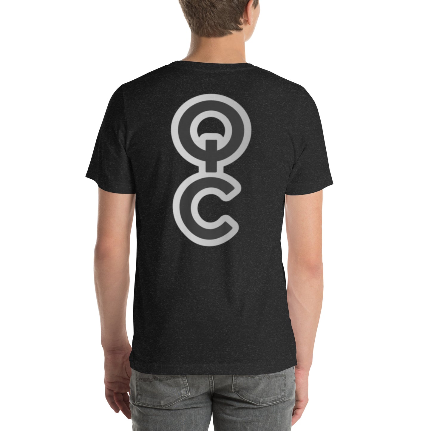 Black Short Sleeve T-shirt with White QUIET CONFIDENCE QC OG Logo (Unisex)